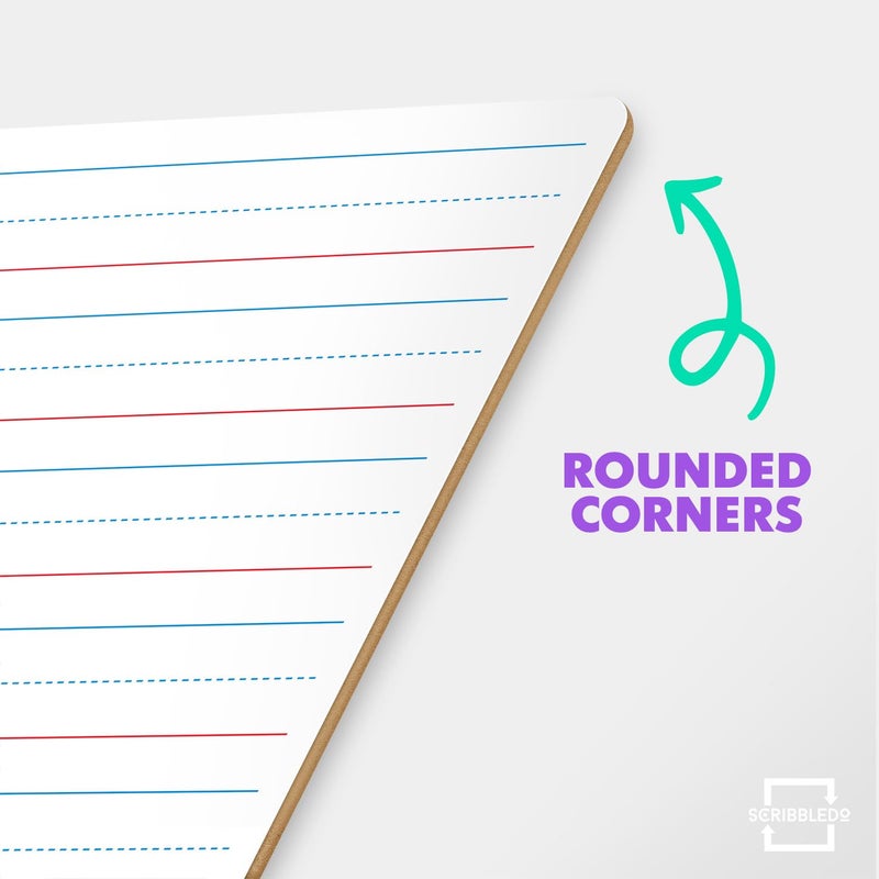 Scribbledo Double Sided Whiteboard Lined Dry Erase Board for Kids Ruled Writing Board Handwriting Practice Small White 9x12 Dry Erase Board with Lines Education Teacher Supplies - Image 4